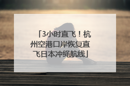 3小时直飞！杭州空港口岸恢复直飞日本冲绳航线