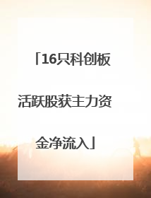 16只科创板活跃股获主力资金净流入