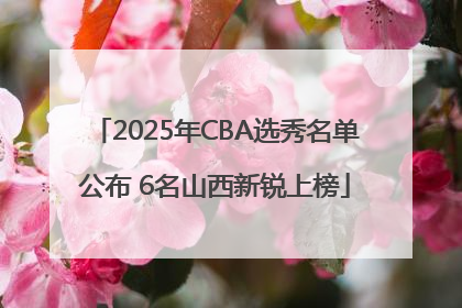 2025年CBA选秀名单公布 6名山西新锐上榜