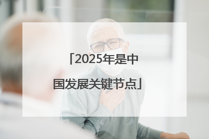2025年是中国发展关键节点
