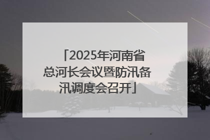 2025年河南省总河长会议暨防汛备汛调度会召开
