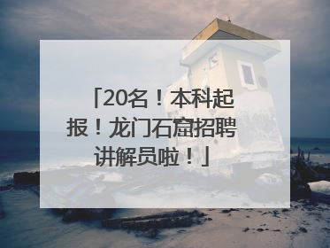 20名！本科起报！龙门石窟招聘讲解员啦！