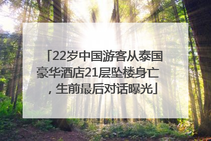 22岁中国游客从泰国豪华酒店21层坠楼身亡，生前最后对话曝光