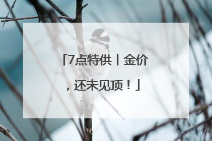 7点特供丨金价，还未见顶！
