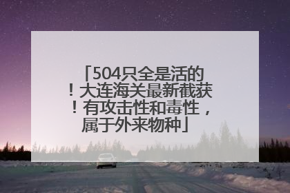 504只全是活的！大连海关最新截获！有攻击性和毒性，属于外来物种