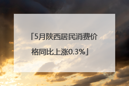 5月陕西居民消费价格同比上涨0.3%