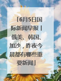 6月5日国际新闻早报丨俄美、韩国、加沙，昨夜今晨都有哪些重要新闻