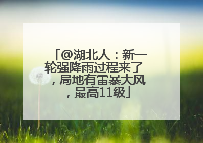 @湖北人：新一轮强降雨过程来了，局地有雷暴大风，最高11级